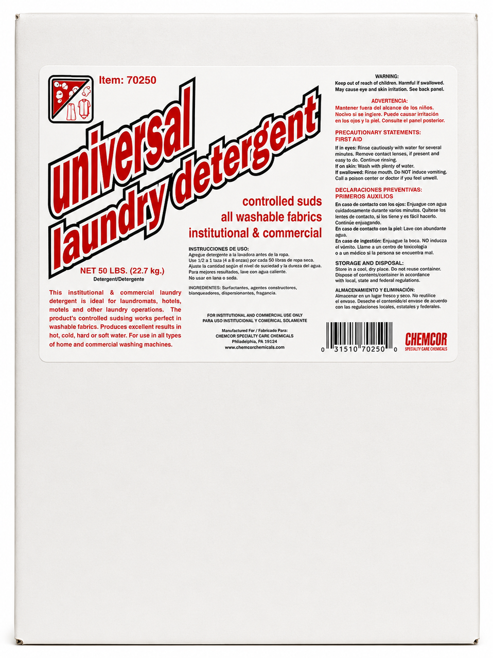 Universal Laundry Powder, 50 Lb/Bx