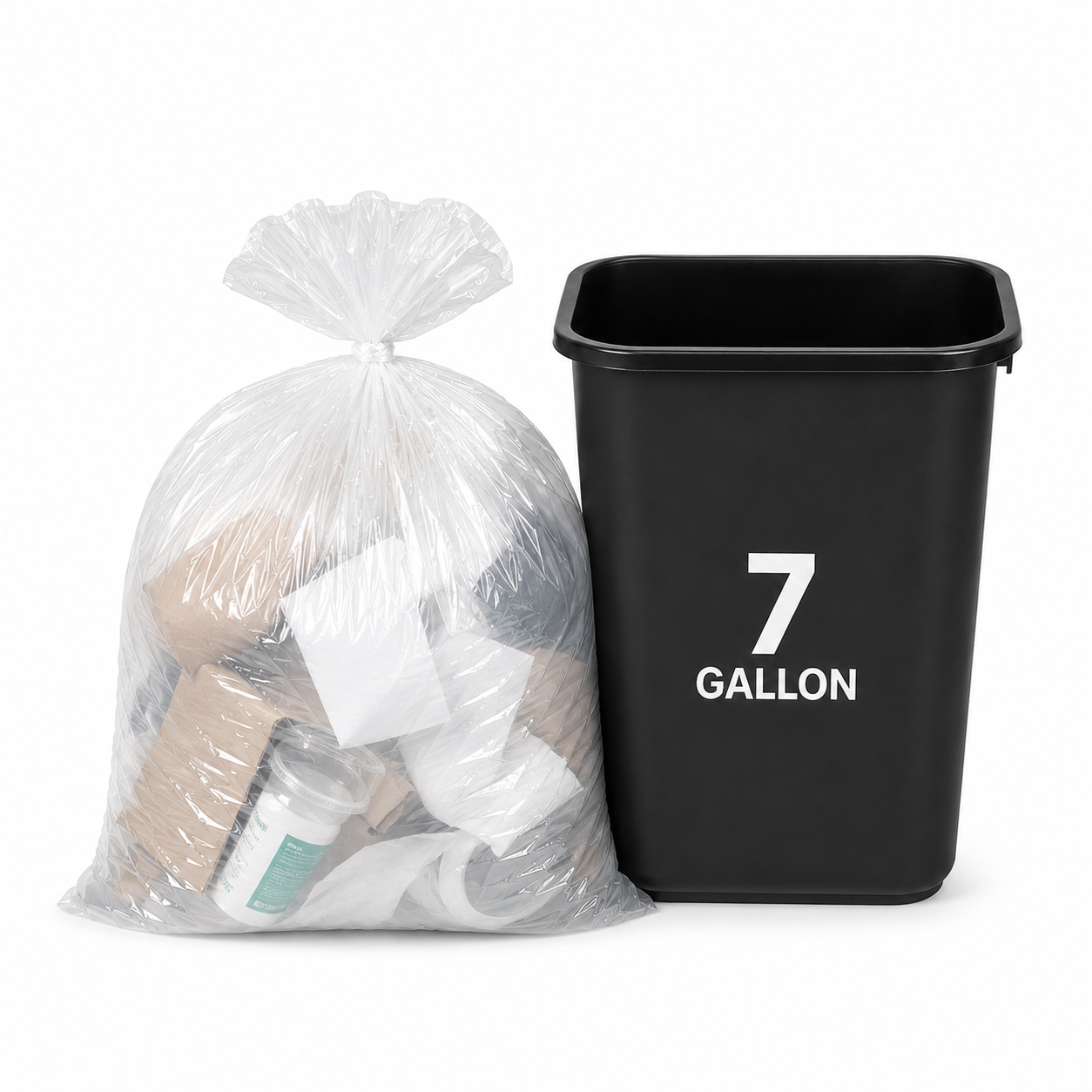 JANITORS FINEST®, Can Liners Clear, 24 X 24, 6 Micron, 7-10 Gallon, 1000/CS (CL242406)