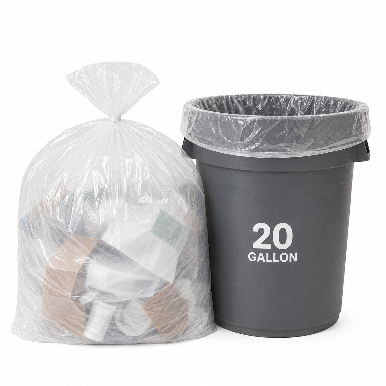 JANITORS FINEST®, CAN LINERS CLEAR, 30 X 37, 10 MICRON, 20-30 GALLON, 500/CS (CL303710)