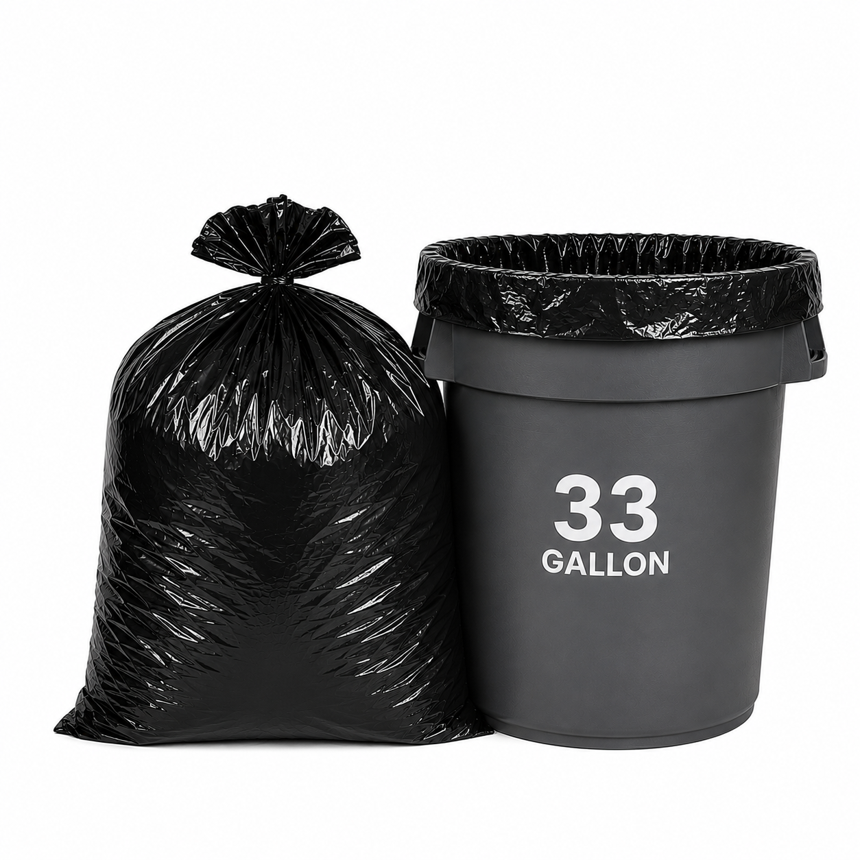 JANITORS FINEST®, CAN LINERS BLACK, 33 X 39, 1.5 MIL, 33 GALLON, 100/CS (LD333915K)