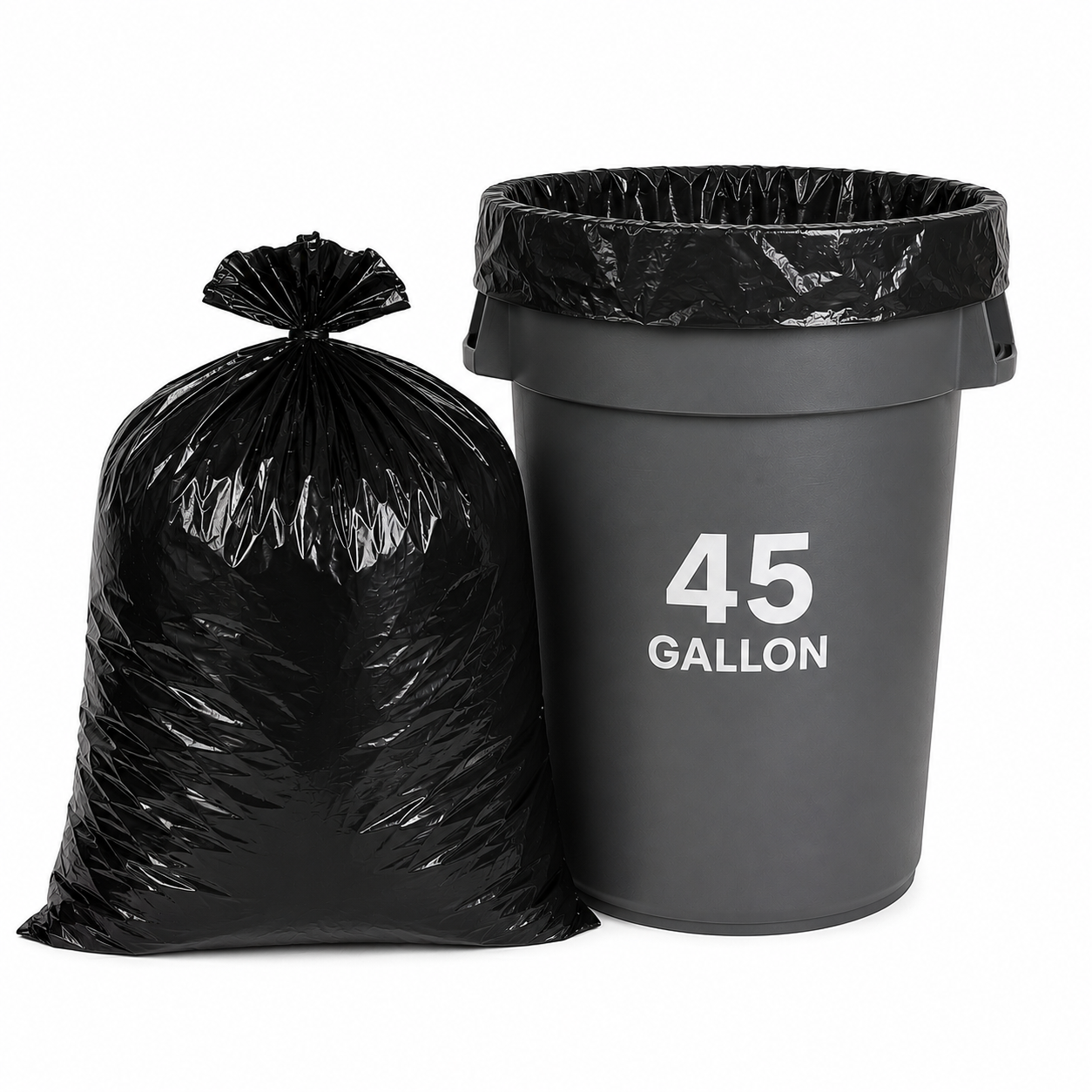 JANITORS FINEST®, CAN LINERS BLACK, 40 X 46, 1.2 MIL, 40-45 GALLON, 100/CS (LD404612K)