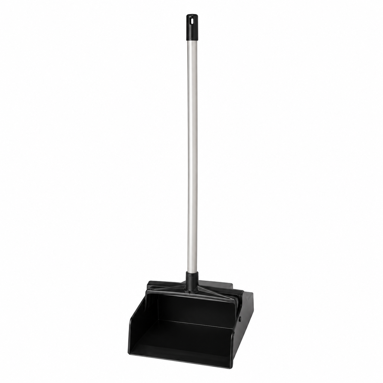 Lobby Dust Pan, 12"W, 30" Handle, Plastic, Black (GJO85136)