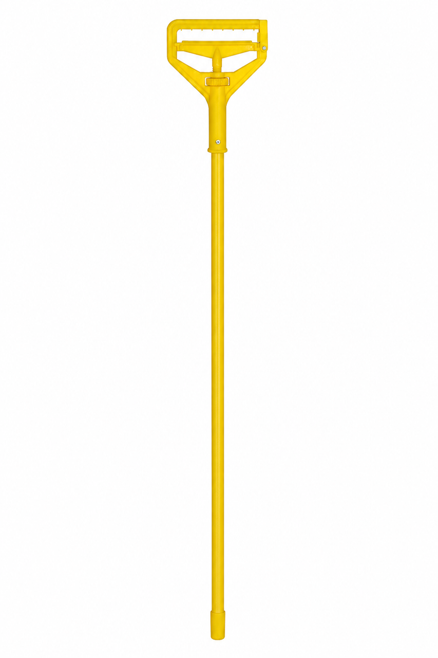 Quick Change Side-Latch Plastic Mop Head Handle, 60" Plastic Handle, Yellow