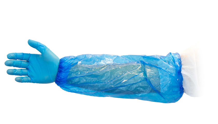Poly Disposable Arm Sleeves, Blue, 18 Inch, 1000/Carton