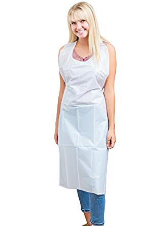 Poly Disposable Aprons, White, 1 Mil, 28" x 46", 1000/Carton