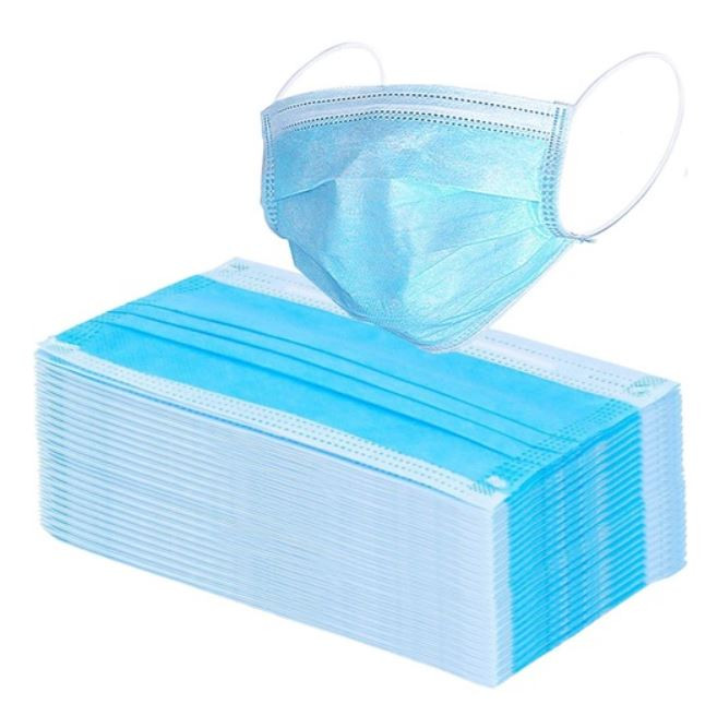 Ear Loop Face Masks, 3 Ply, Blue, Non Medical, 50/Box (4330)