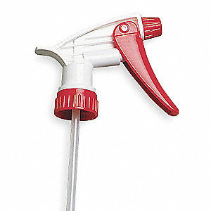 White/Red Heavy-Duty Trigger Sprayer, 9-1/4" Dip Tube, 28mm 28-400