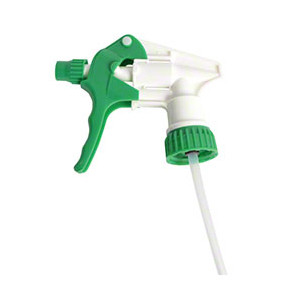 White/Green Heavy-Duty Trigger Sprayer, 9-1/4" Dip Tube, 28mm 28-400