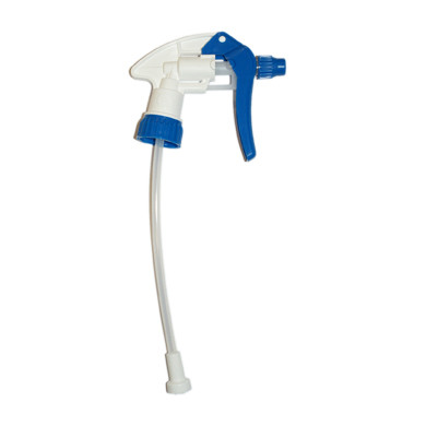 Blue/White Heavy-Duty Trigger Sprayer, 9-1/4" Dip Tube, 28mm 28-400