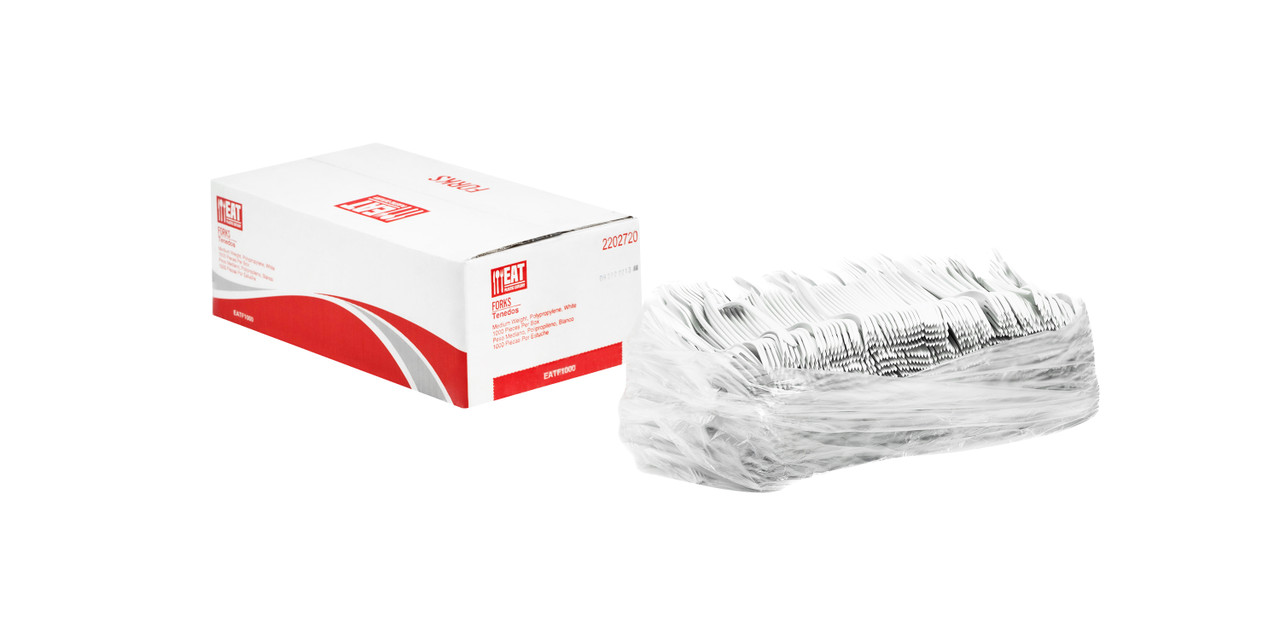 Mediumweight Polypropylene Forks, White, 1,000/Carton