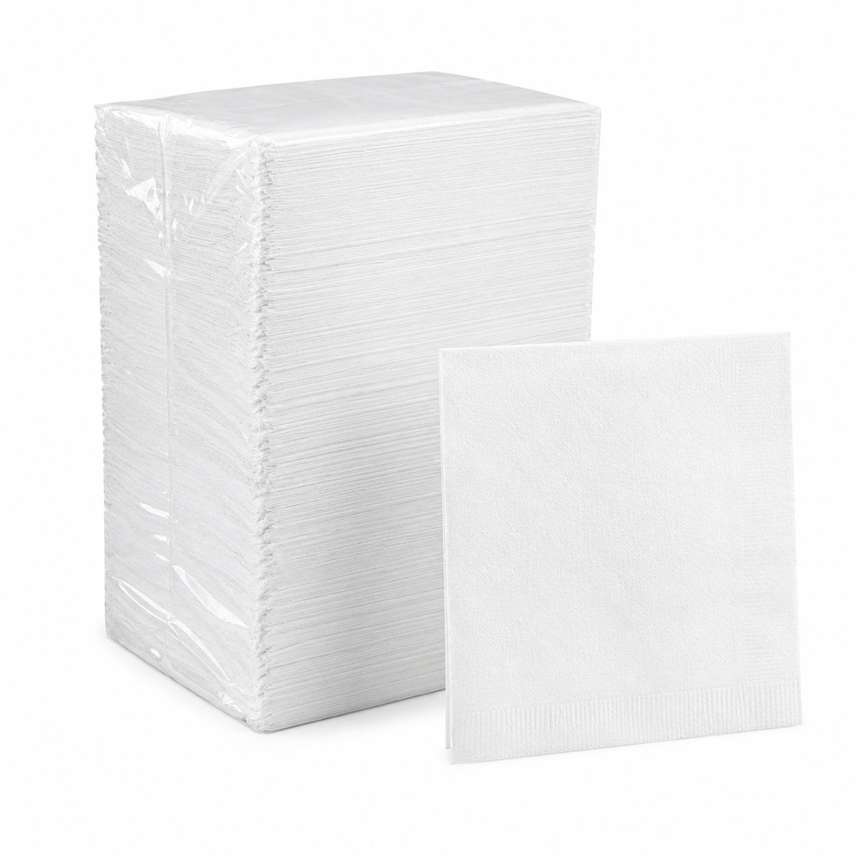 Beverage Napkins, White, 1 Ply, 4.75 x 4.5...