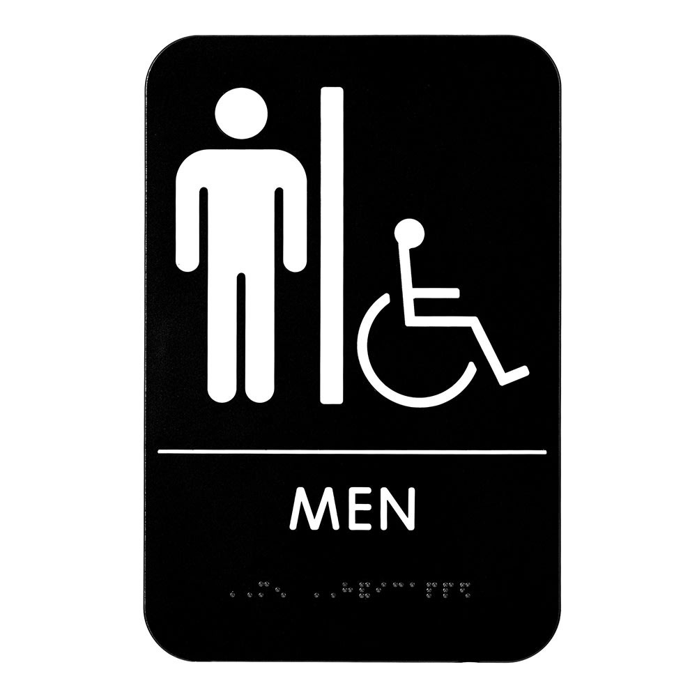 Alpine Industries ALPSGN-2 "Men" Restroom Sign - 6" x 9", Black/White