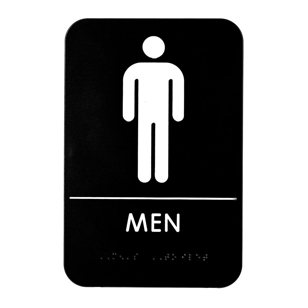 Alpine Industries ALPSGN-3 "Men" Restroom Sign 6" x 9", Black/White