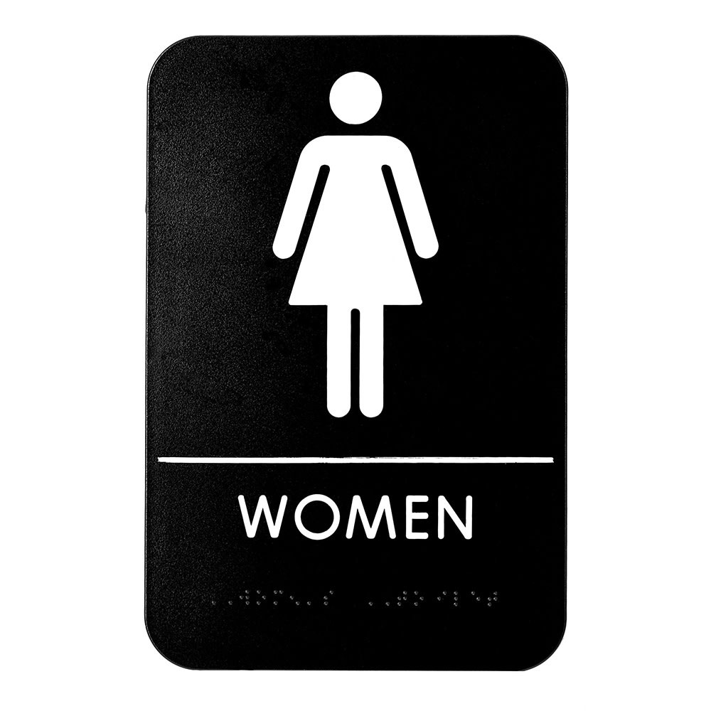 Alpine Industries ALPSGN-5 "Women" Sign 6" x 9", Black/White