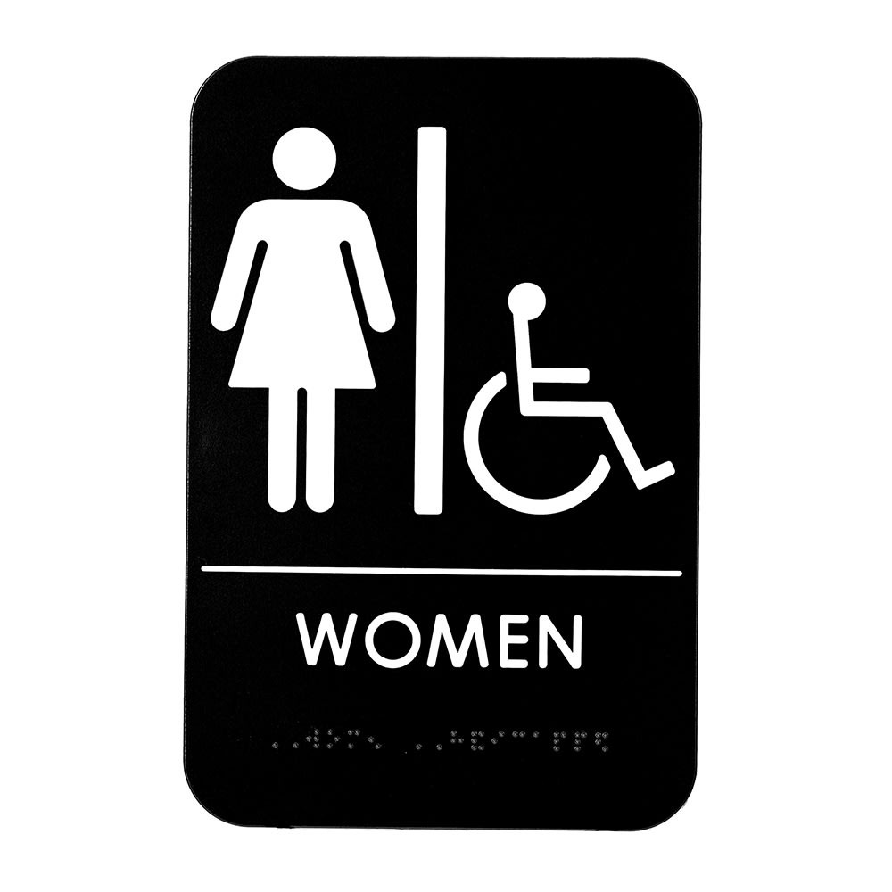 Alpine Industries ALPSGN-6 "Women" Sign 6" x 9", Black/White