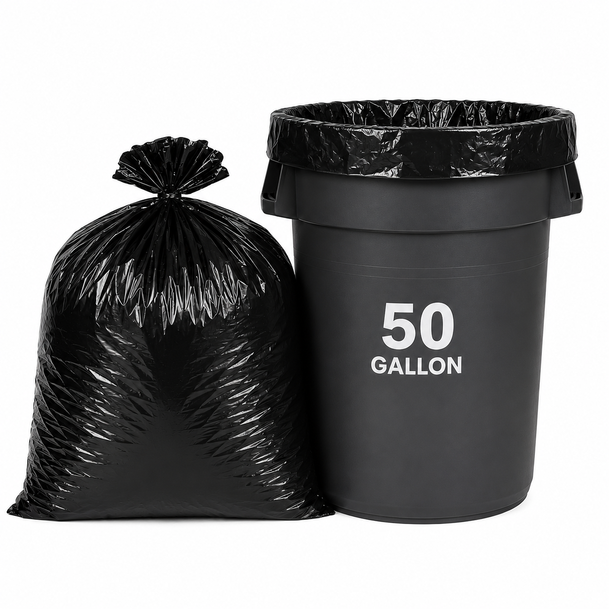 JANITORS FINEST®, CAN LINERS BLACK, 32 X 50, 3.0 MIL, CONTRACTORS, 50 GALLON, 100/CS (LD325030K)
