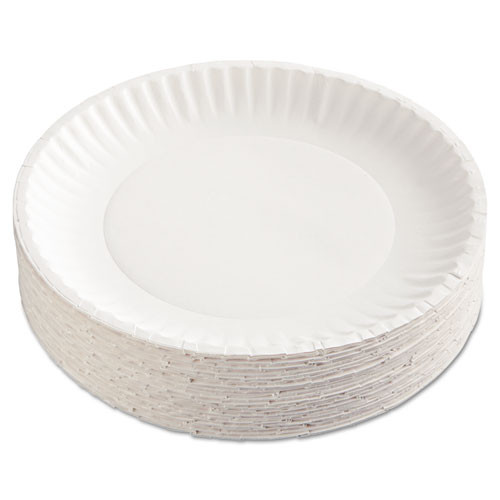 Paper Plates, 9" Dia, White, Coated, 100/pack, 12 Packs/carton (PLATE91200C)
