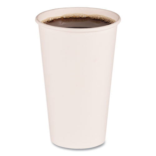 Paper Hot Cups, 16 Oz, White, 20 Cups/sleeve, 50 Sleeves/carton (BWKWHT16HCUP)