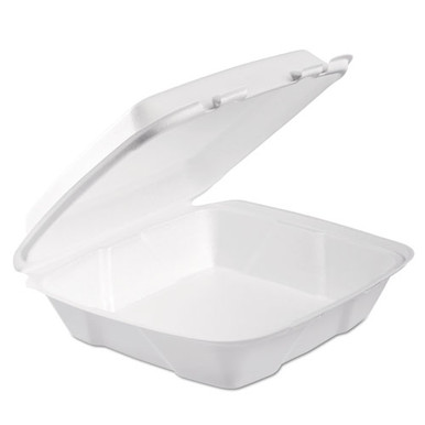 Dart Carryout Food Container Foam Hinged 1-Comp 9 1/2 x 9 1/4 x 3 200/Carton