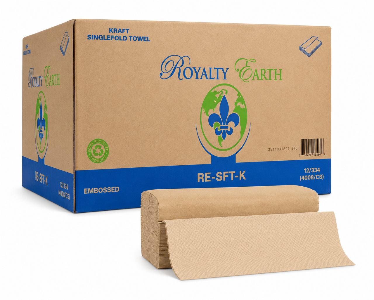 Single-Fold Paper Towels, 1-Ply, Kraft, 9.05" X 10.13", 4000/carton