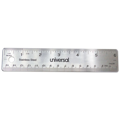 Universal Flat Wood Ruler, Standard/Metric, 6 Long