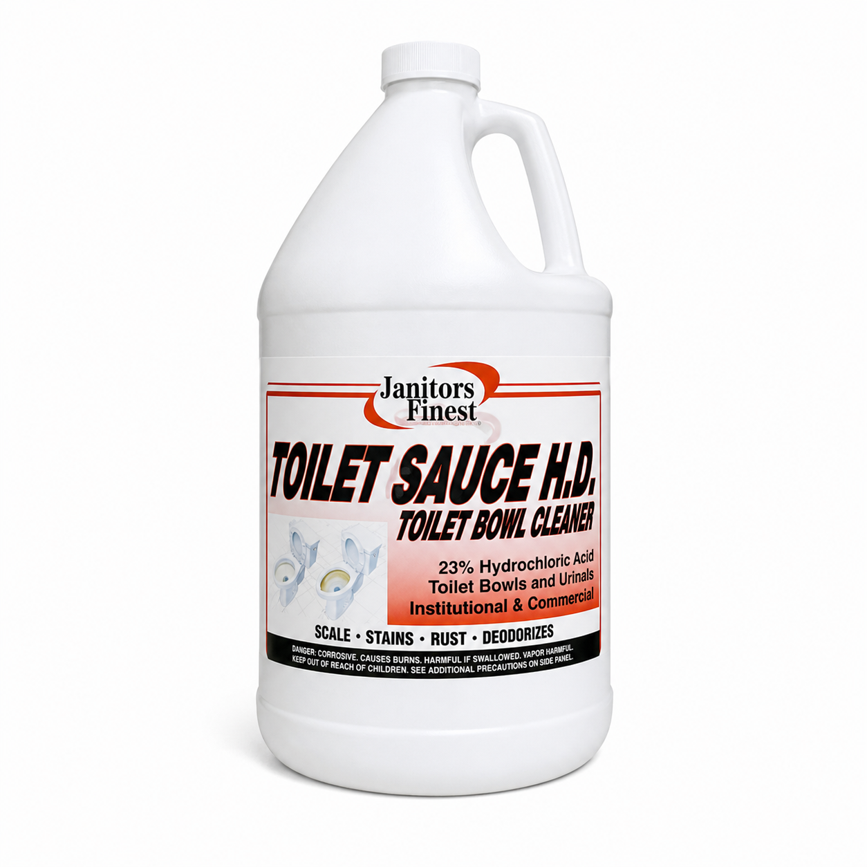 JANITORS FINEST®, TOILET SAUCE, HEAVY DUTY 23% EMULSION BOWL CLEANER, GAL