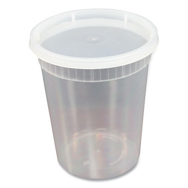 Gen Plastic Deli Container with Lid, 12 oz, Clear, Plastic, 240/Carton