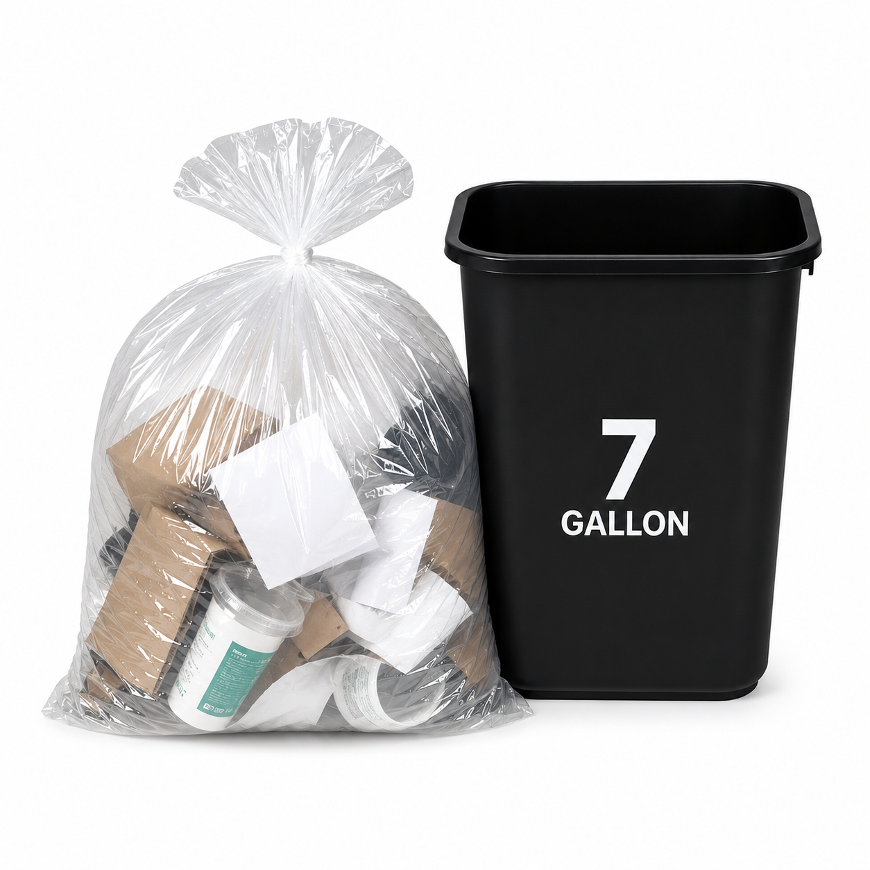 JANITORS FINEST®, CAN LINERS CLEAR, 24 X 24, .50 MIL, 7-10 GALLON, 500/CS (LD242450C)