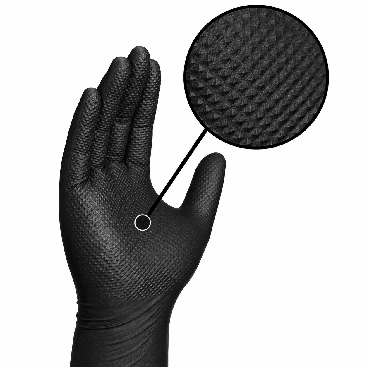 SUNNYCARE, BLACK, DIAMOND TEXTURED NITRILE GLOVES, 8 MIL, 100 PER BOX, X-LARGE