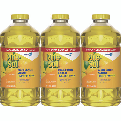 PineSol Multi-surface Cleaner Concentrated, Lemon Fresh Scent, 80 Oz Bottle, 3/carton (CLO60607CT)