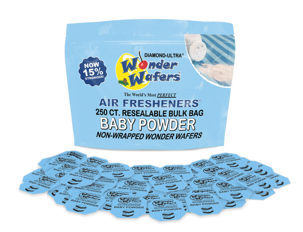 WONDER WAFERS, BABY POWDER, AUTO AIR FRESHENERS, 250 CT