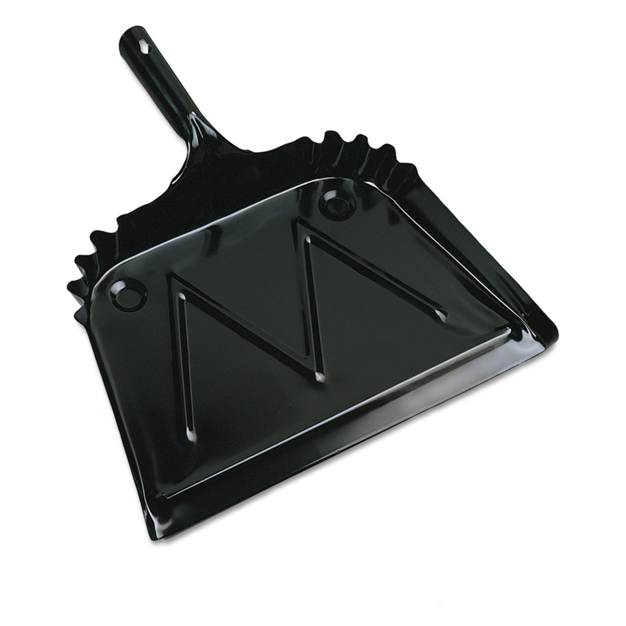 Genuine Joe Metal Dust Pan, 12" Wide, 2" Handle, Black (GJO58143)