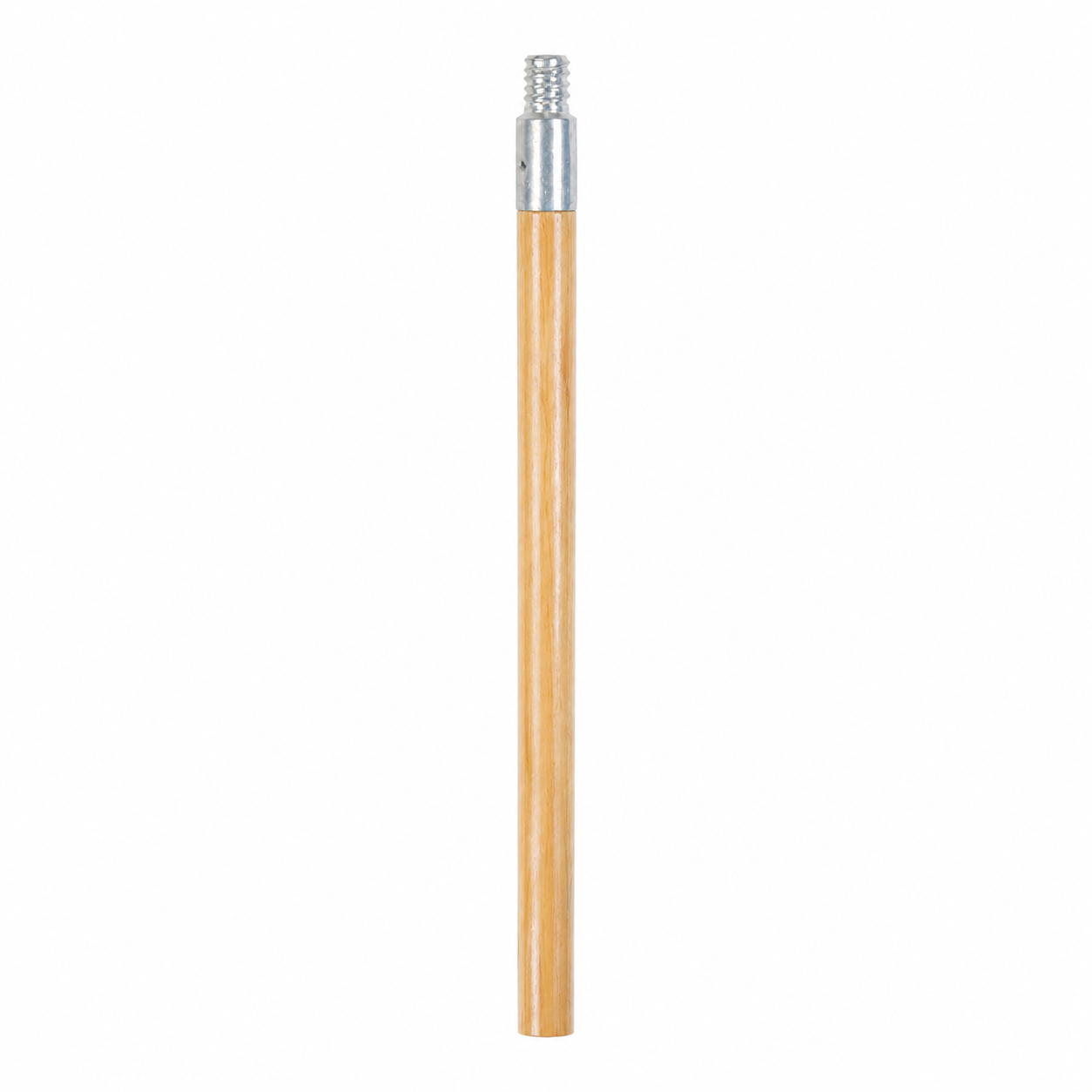 Metal Tip Threaded Hardwood Broom Handle, 1 1/8" Dia x 60" Long