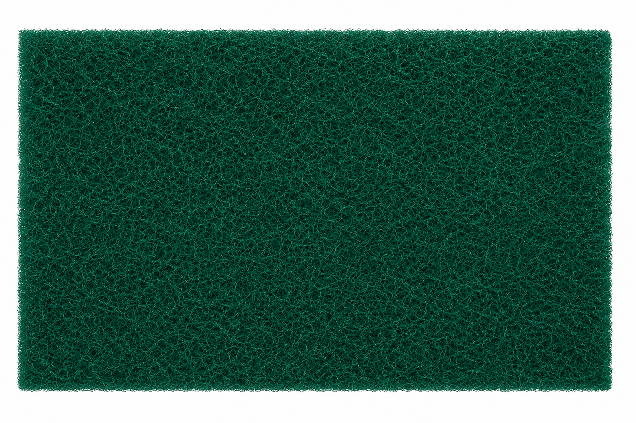 Heavy-Duty Scour Pad, Green, 6 x 9, 18/Carton