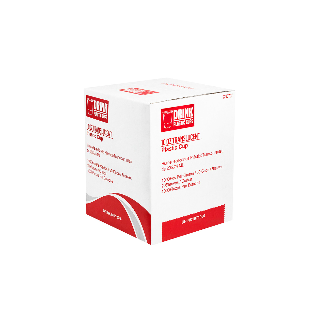 Drink, Translucent Plastic Cold Cups, 10 oz, Polypropylene, 10 Cups/Sleeve, 100 Sleeves/Carton
