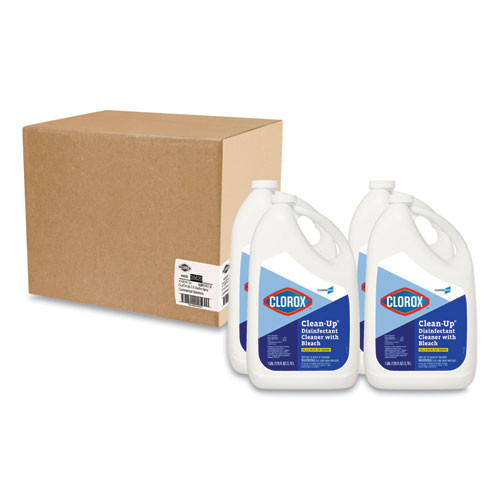 Clean-Up Disinfectant Cleaner with Bleach, Fresh, 128 oz Refill Bottle, 4/Carton