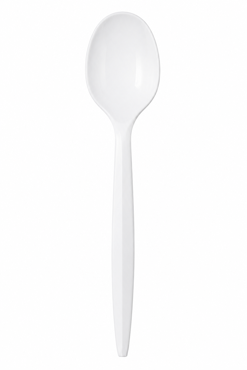 Medium-Weight Cutlery, Soup Spoon, White, ...