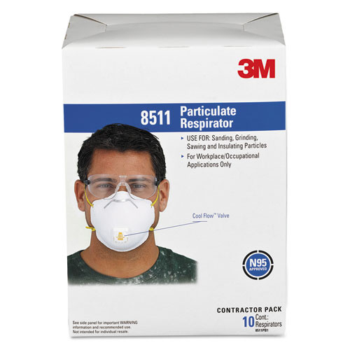 3M™Particulate Respirator W/cool Flow Exhalation Valve, 10 Masks/box