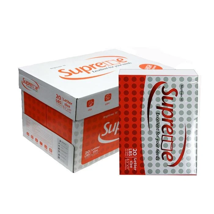 SUPREME COPY PAPER, 20 LB, HIGH WHITNESS , 8.5 X 11, WHITE 5000 SHEETS (202310)