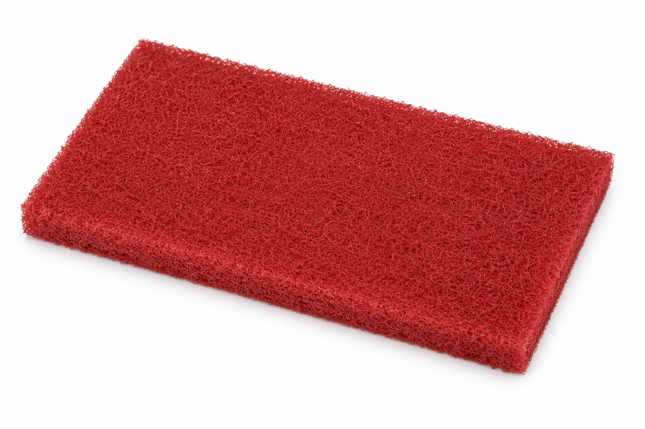 Medium Light, Red Utility Pads, 4" x 10", 5 Pads/Pack