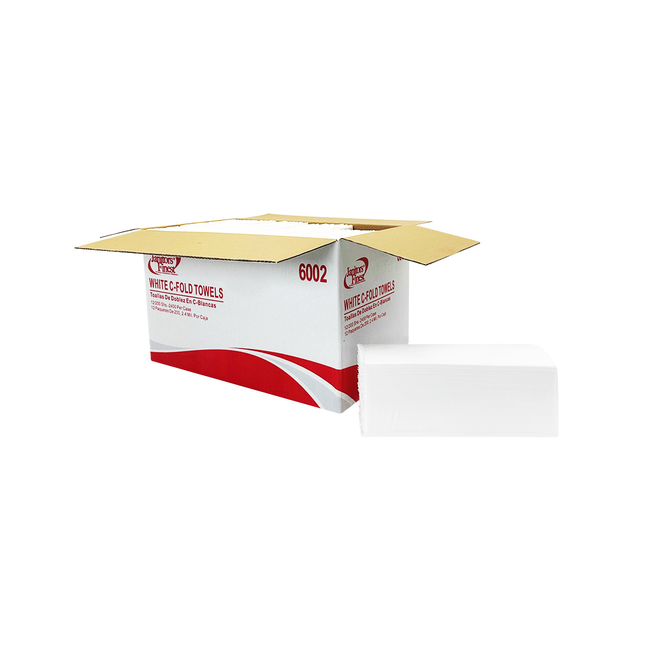 JANITORS FINEST, C-FOLD PAPER TOWELS, WHITE, 10 X 13, 200/PACK, 12/CARTON (6002)