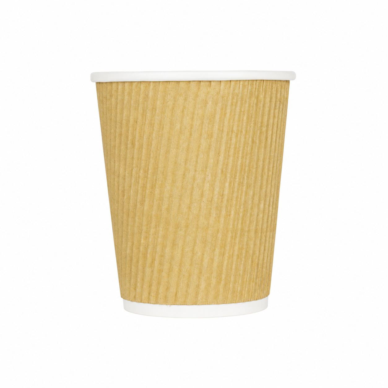 8 oz Ripple Paper Hot Cups, Kraft, 500 ct