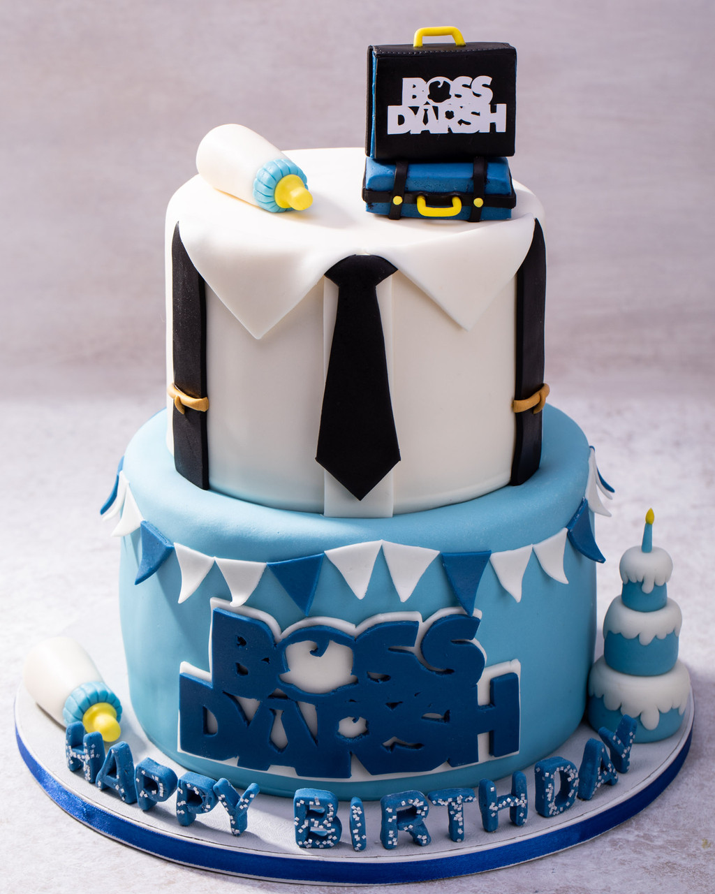 Aonbon Blue Boss Baby 1st Birthday Acrylic Cake India | Ubuy