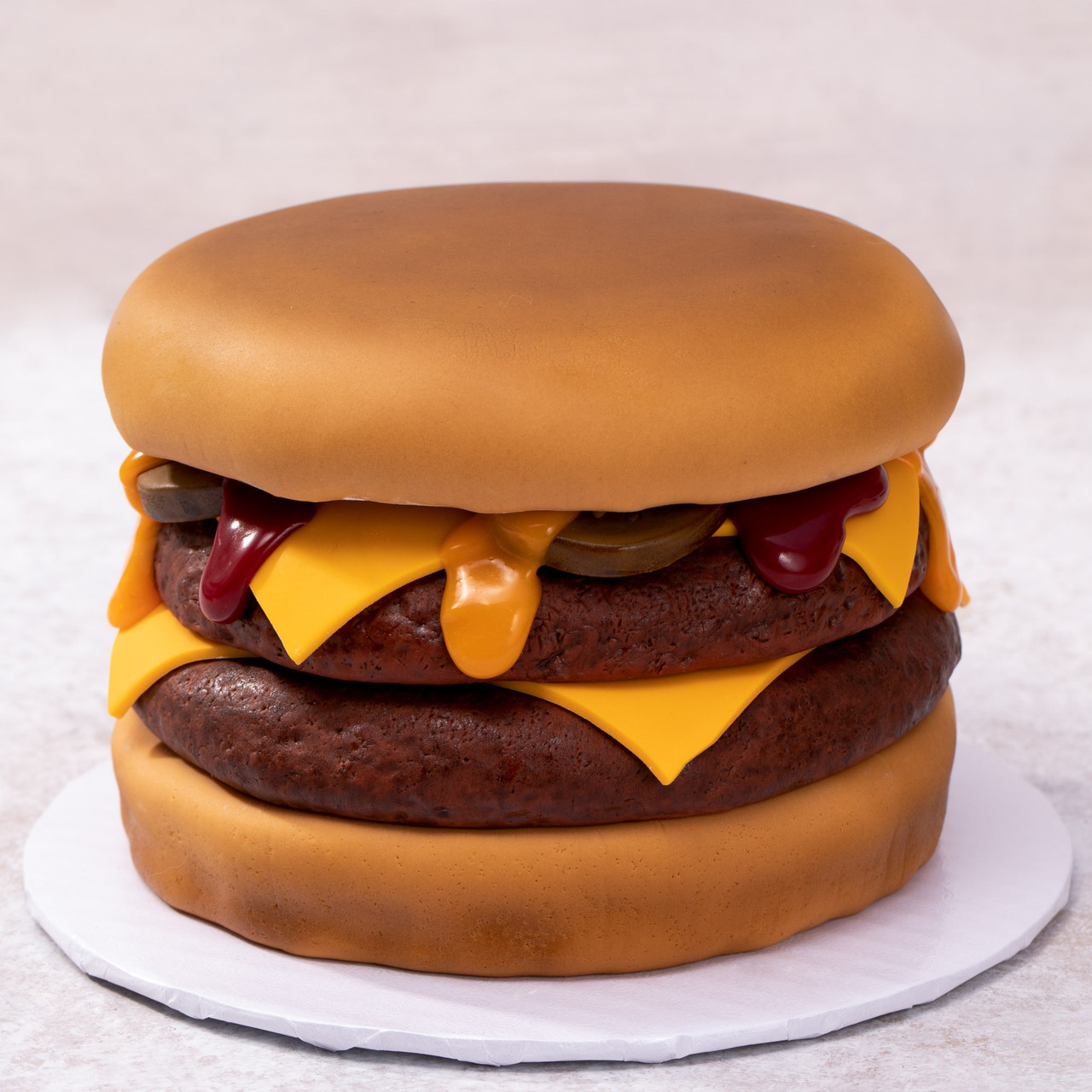 I find Walmart's burger cakes amusing. Still not as large as the Giant  Cheeseburger at Ed Walker's Drive In in Fort Smith. #burgercake #walmart