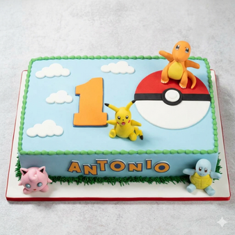 Pokemon Garden Sheet Cake