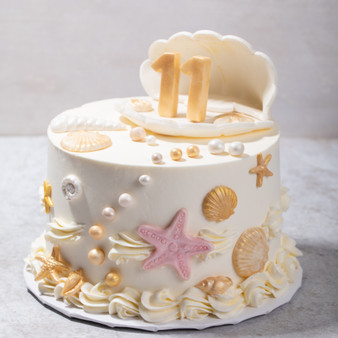 White Sandy Beach Cake