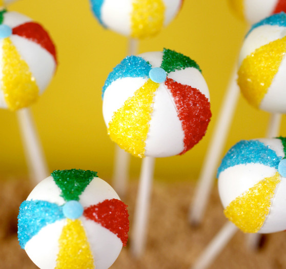 Beach Ball Cake Pops