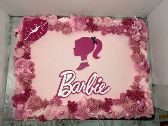 Barbie Silhouette Sheet Cake