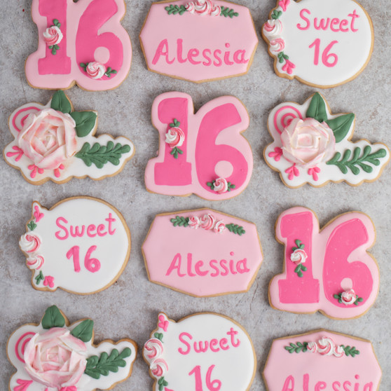 Shabby Sweet Sixteen Cookies