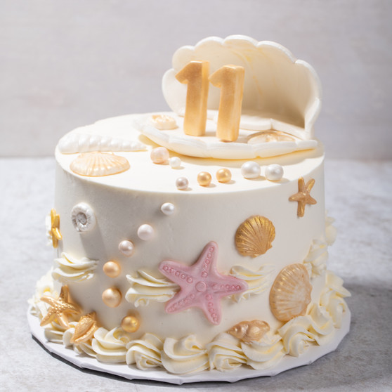 White Sandy Beach Cake